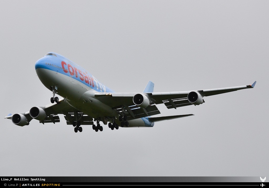 F-HSUN · Boeing 747-400, Corsairfly, Pointe-à-Pitre – Maryse Condé