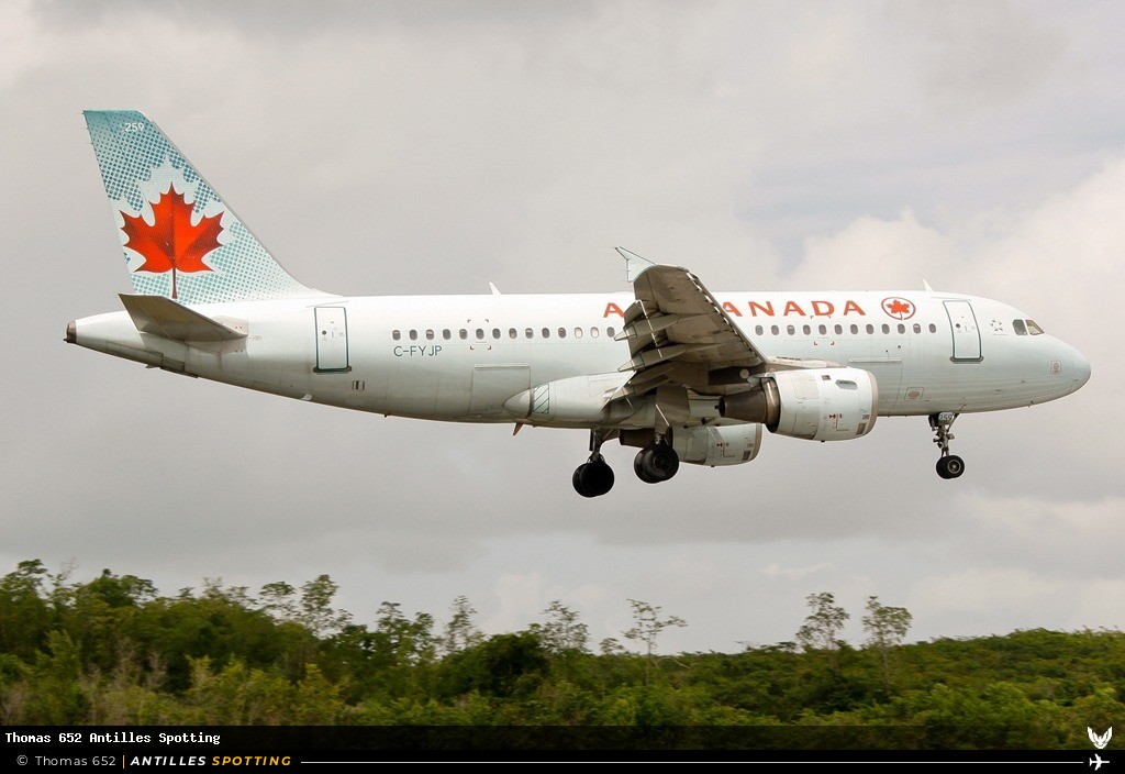 C-FYJP · Airbus A319, Air Canada, Pointe-à-Pitre – Maryse Condé