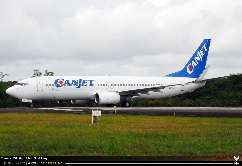 F-GHZA · Boeing 737-800, CanJet, Pointe-à-Pitre – Maryse Condé