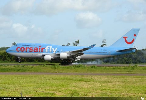 F-HSUN · Boeing 747-400, Martinique – Aimé Césaire