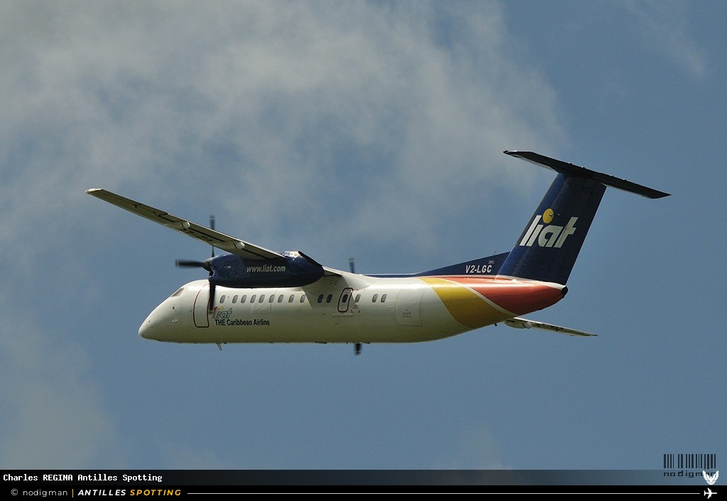 V2-LGC · De Havilland Canada Dash 8-100, LIAT, Martinique – Aimé Césaire