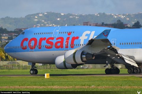 F-HSUN · Boeing 747-400, Martinique – Aimé Césaire