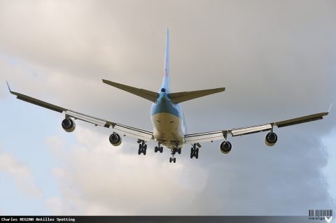 F-HSUN · Boeing 747-400, Martinique – Aimé Césaire