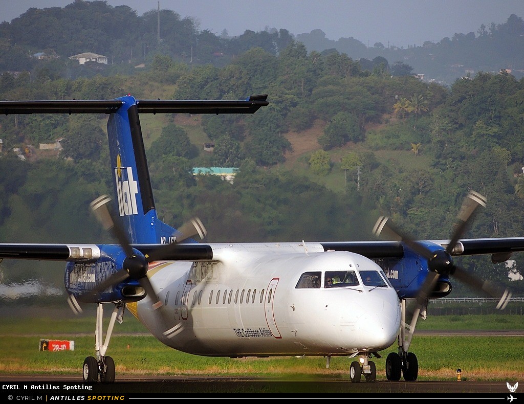 V2-LET · De Havilland Canada Dash 8-100, LIAT, Martinique – Aimé Césaire
