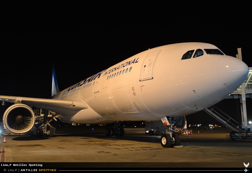 F-HBIL · Airbus A330-200, Corsair International, Pointe-à-Pitre – Maryse Condé