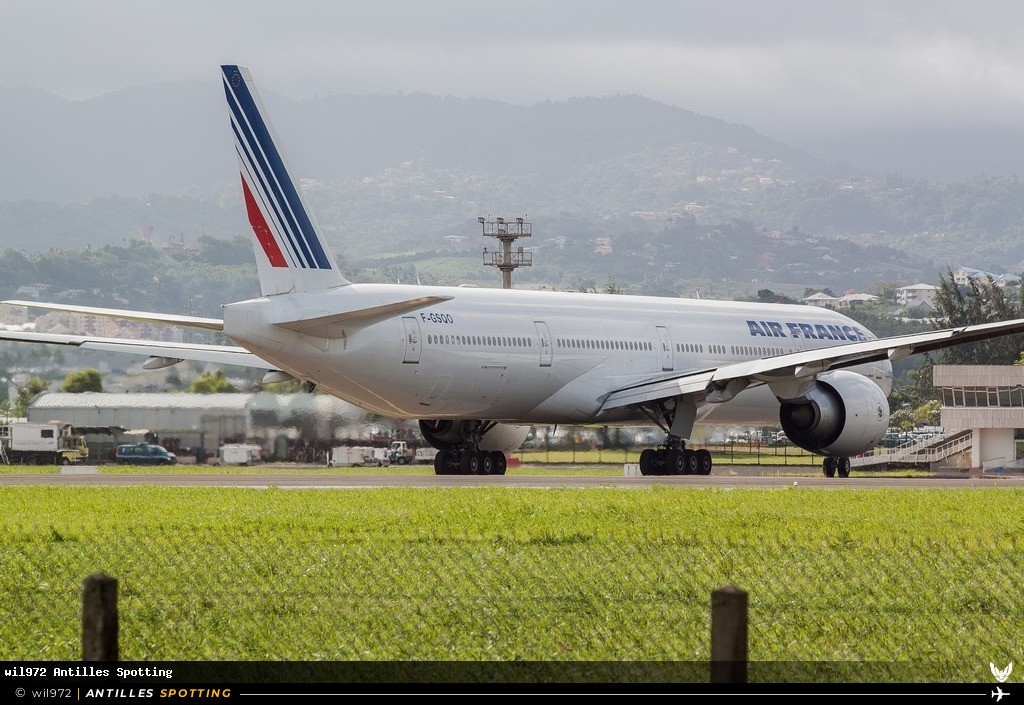 F-GSQO · Boeing 777-300ER, Air France, Martinique – Aimé Césaire