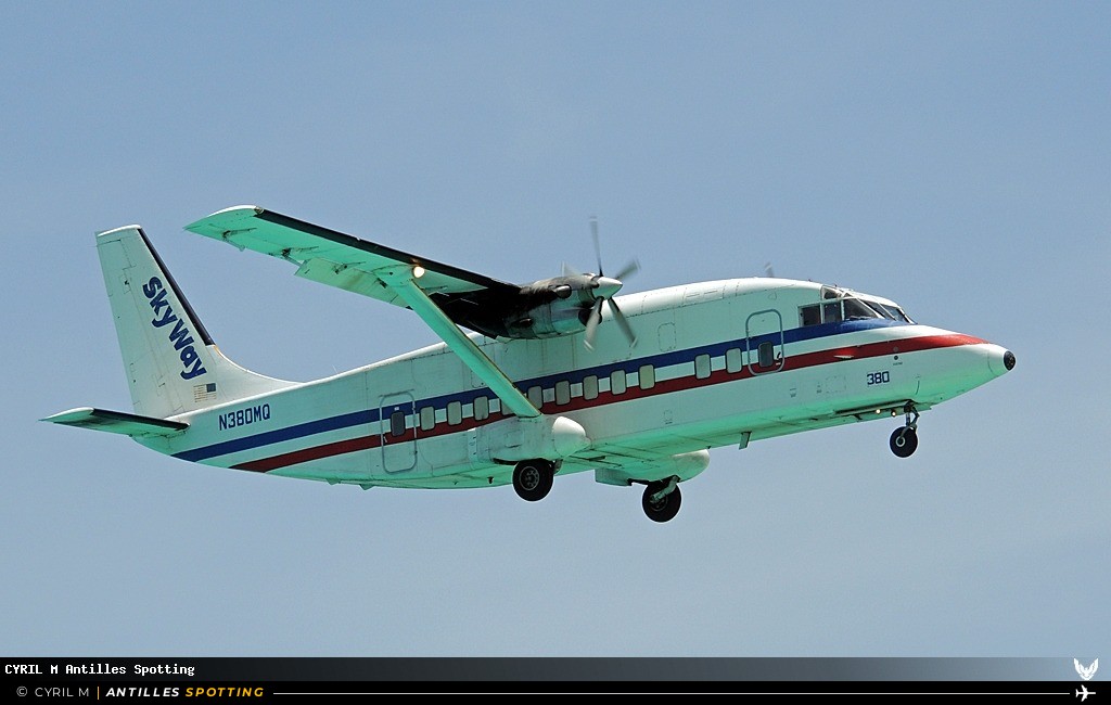 N380MQ · Short 360, SkyWay Enterprises, Sint Maarten – Princess Juliana