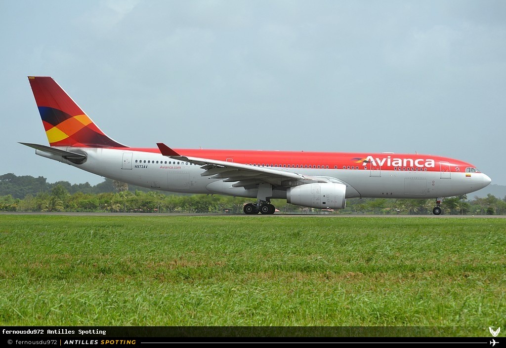 N973AV · Airbus A330-200, Avianca, Martinique – Aimé Césaire