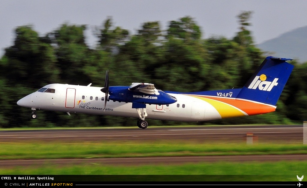 V2-LET · De Havilland Canada Dash 8-100, LIAT, Martinique – Aimé Césaire