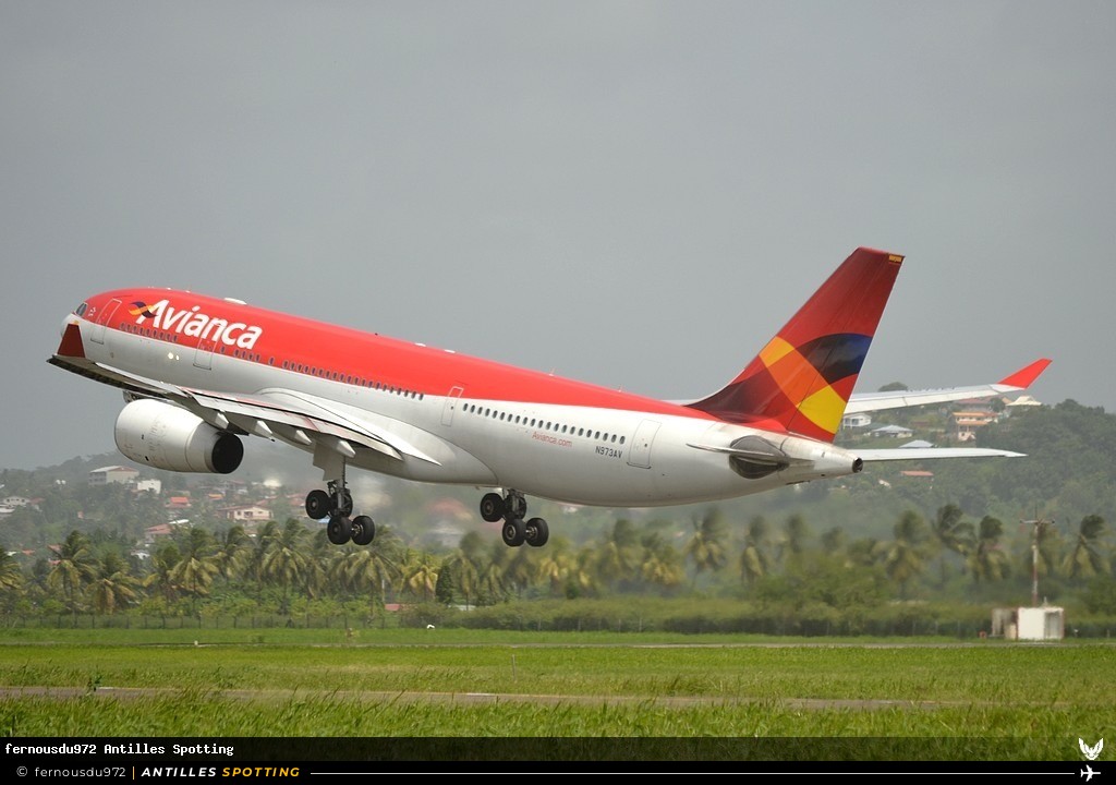 N973AV · Airbus A330-200, Avianca, Martinique – Aimé Césaire