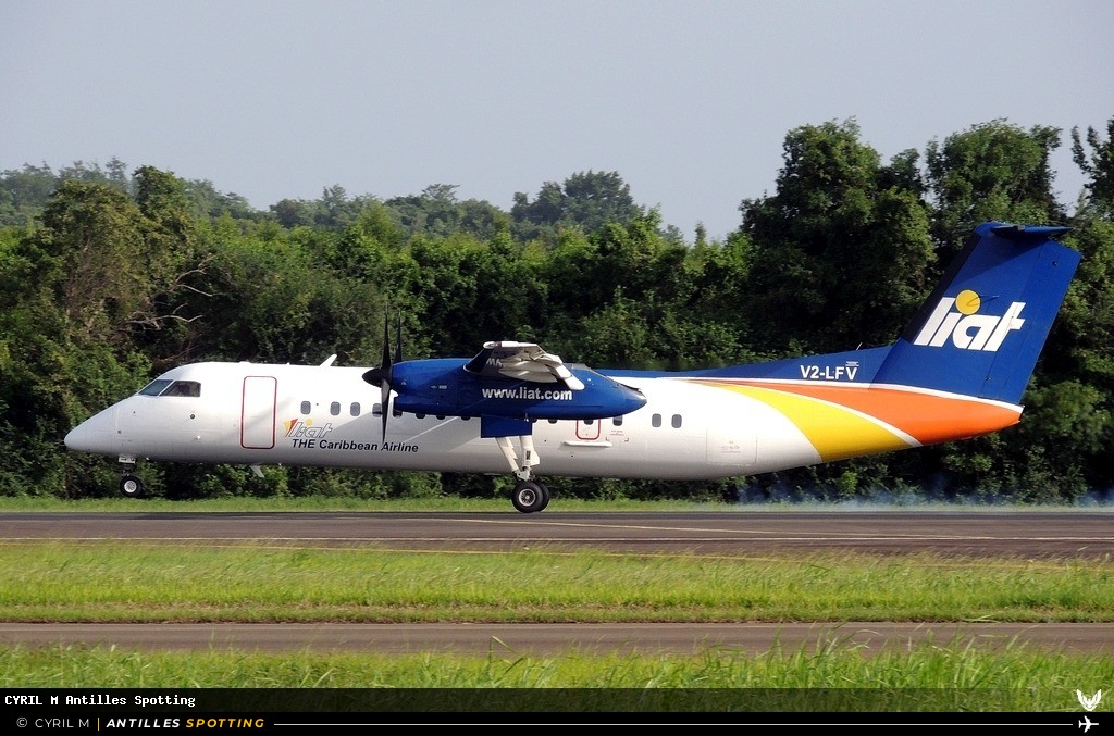 V2-LET · De Havilland Canada Dash 8-100, LIAT, Martinique – Aimé Césaire