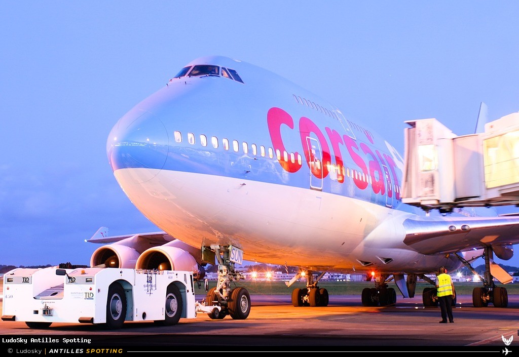 F-HSUN · Boeing 747-400, Corsairfly, Pointe-à-Pitre – Maryse Condé