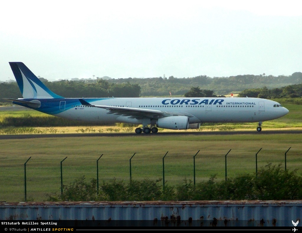 F-HSKY · Airbus A330-300, Corsair International, Pointe-à-Pitre – Maryse Condé