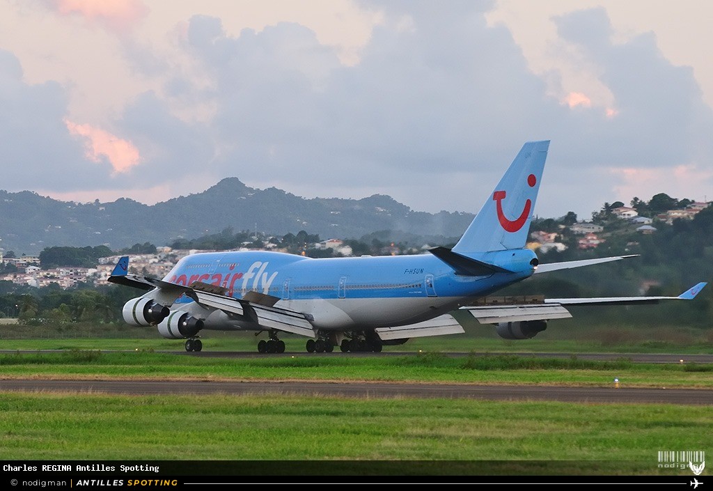 F-HSUN · Boeing 747-400, Corsair, Martinique – Aimé Césaire