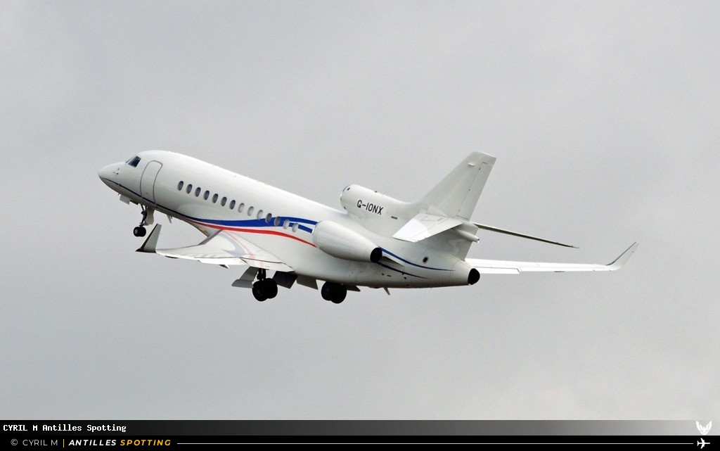 F-IONX · Dassault Falcon 7X, Privé, Martinique – Aimé Césaire