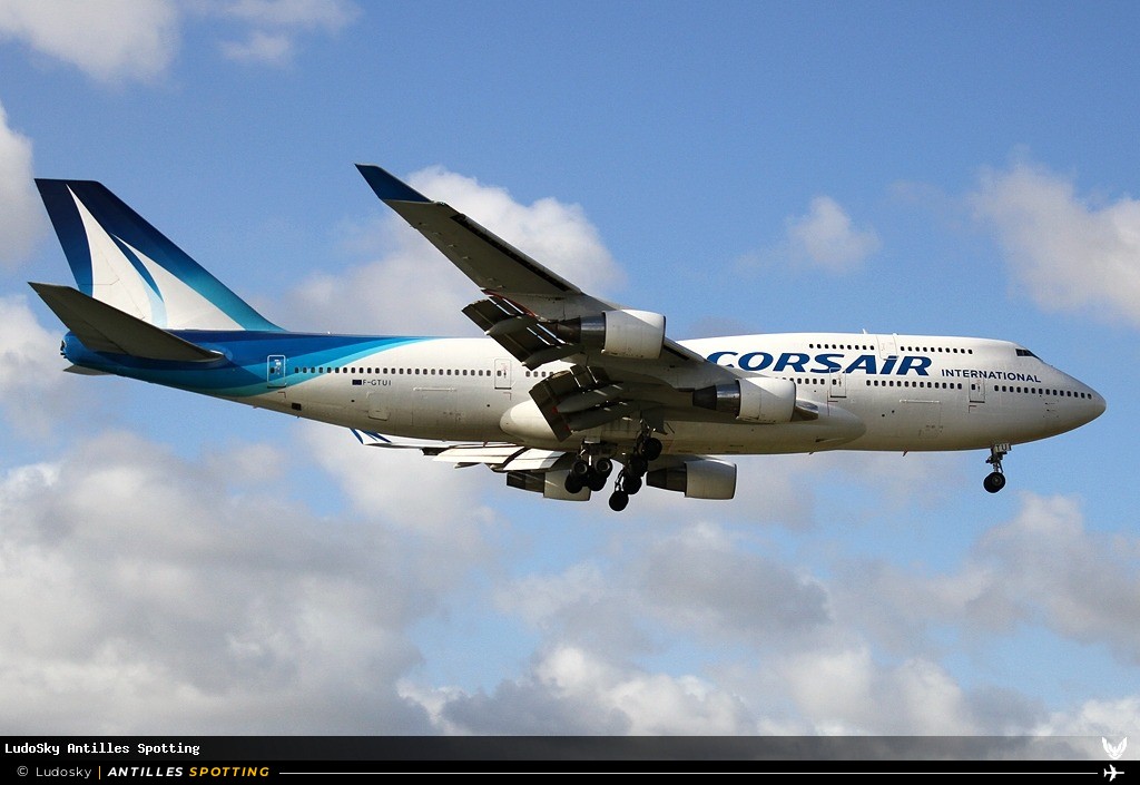 F-GTUI · Boeing 747-400, Corsair International, Martinique – Aimé Césaire