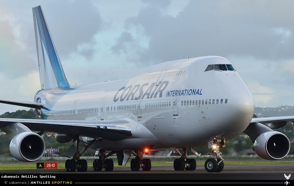 F-HSUN · Boeing 747-400, Corsair International, Martinique – Aimé Césaire