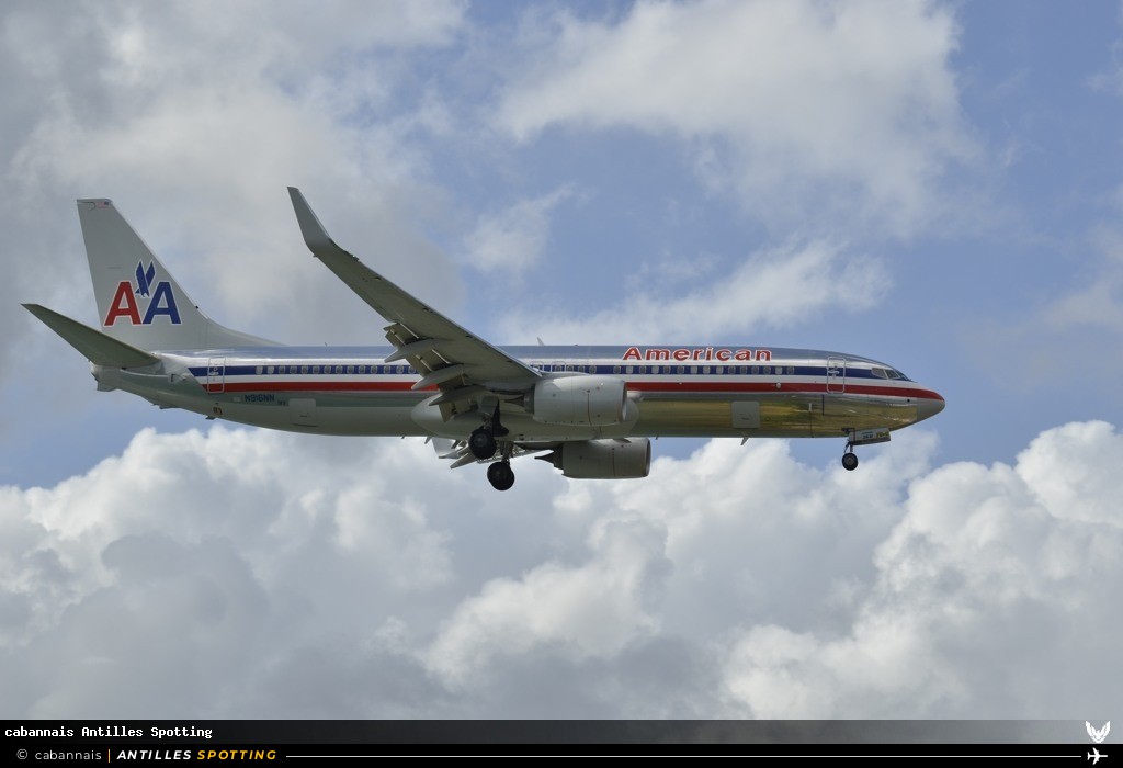 N916NN · Boeing 737-800, American Airlines, Martinique – Aimé Césaire