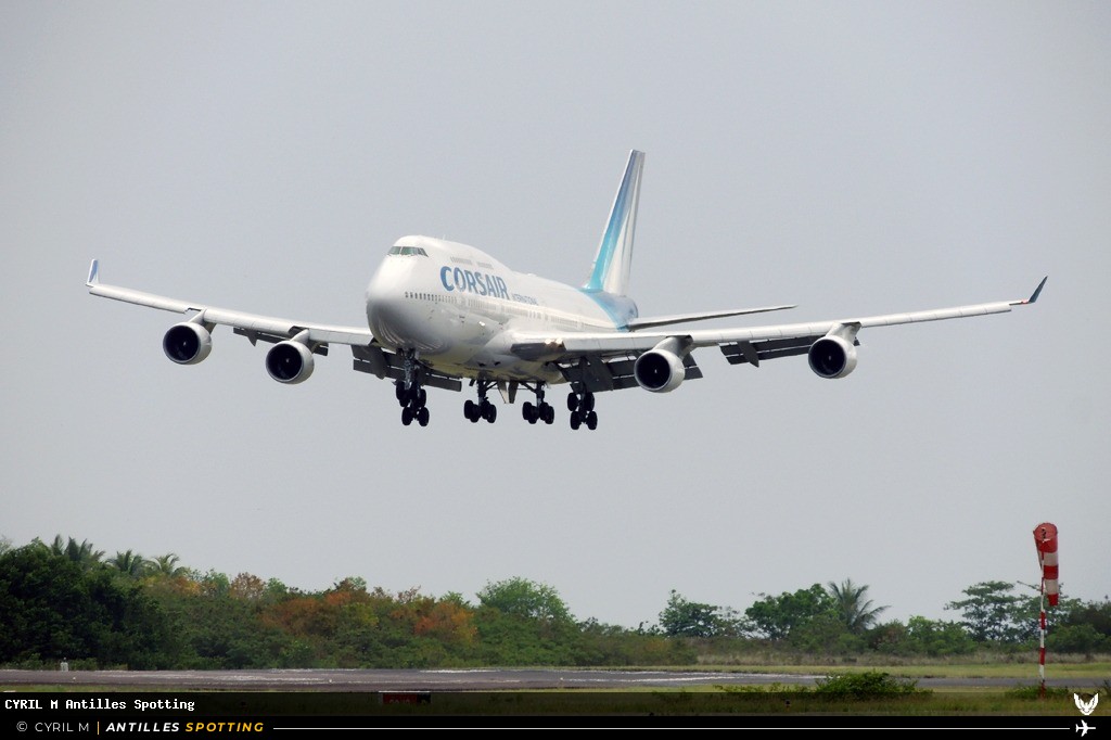 F-HSUN · Boeing 747-400, Corsair International, Martinique – Aimé Césaire