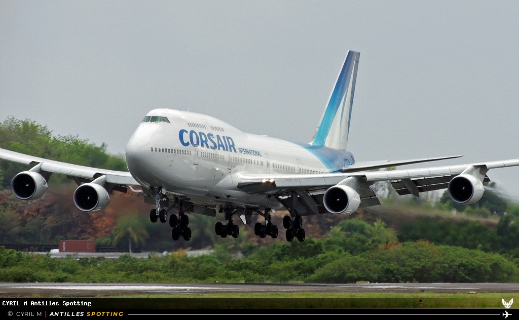 F-HSUN · Boeing 747-400, Corsair International, Martinique – Aimé Césaire
