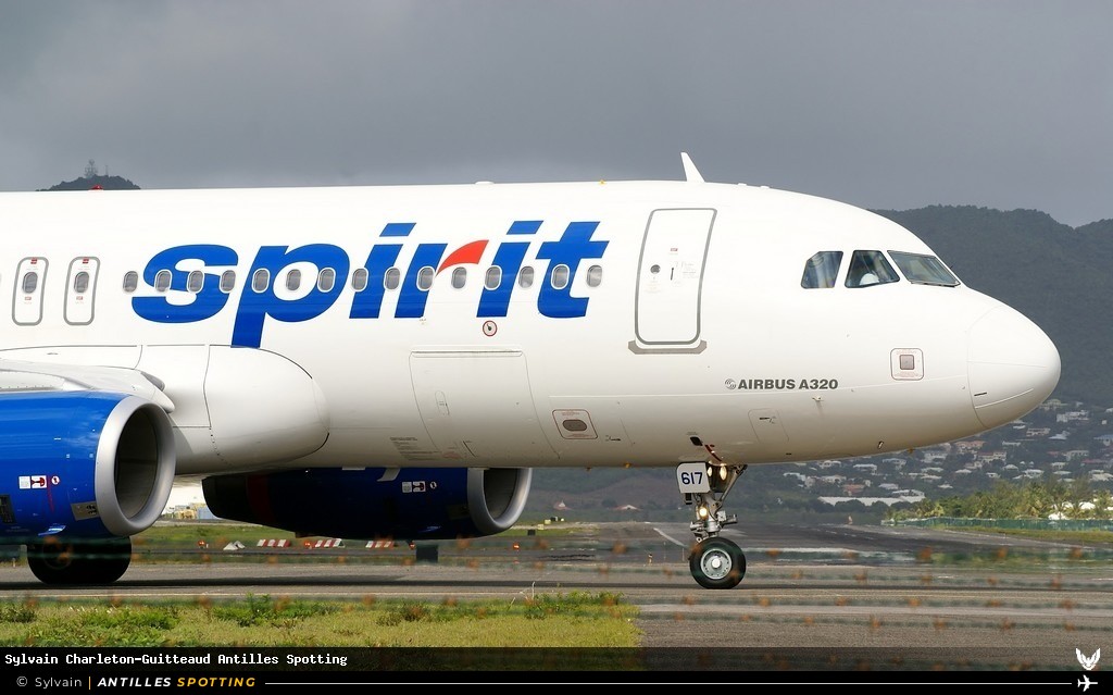 N617NK · Airbus A320, Spirit Airlines, Sint Maarten – Princess Juliana