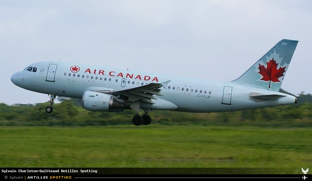 C-FYJP · Airbus A319, Air Canada, Martinique – Aimé Césaire