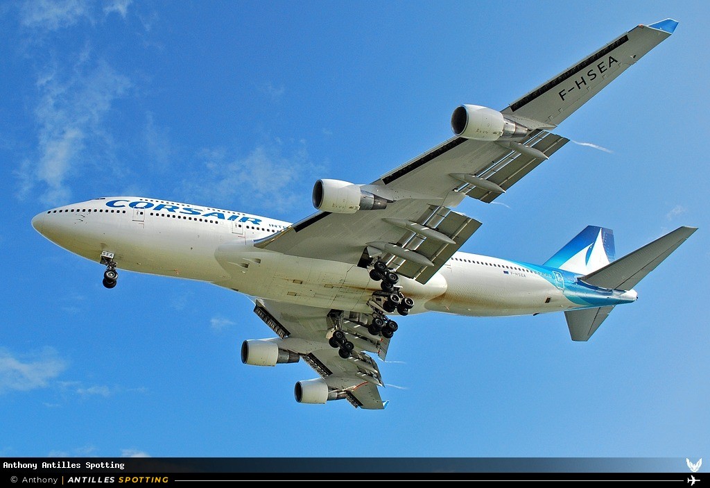F-HSEA · Boeing 747-400, Corsair International, Martinique – Aimé Césaire