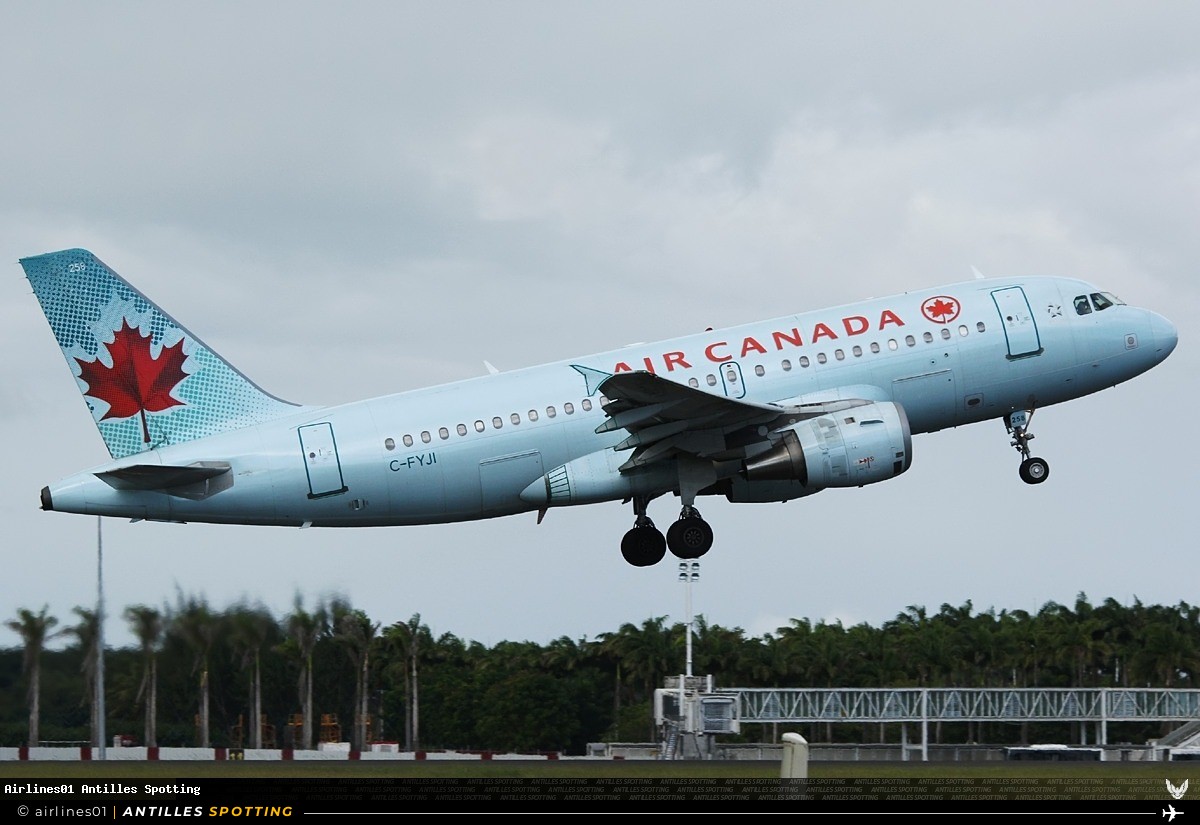 C-FYJI · Airbus A319, Air Canada, Pointe-à-Pitre – Maryse Condé