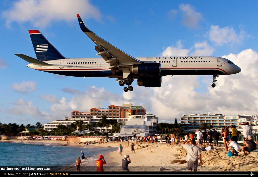 N936UW · Boeing 757-200, US Airways, Sint Maarten – Princess Juliana
