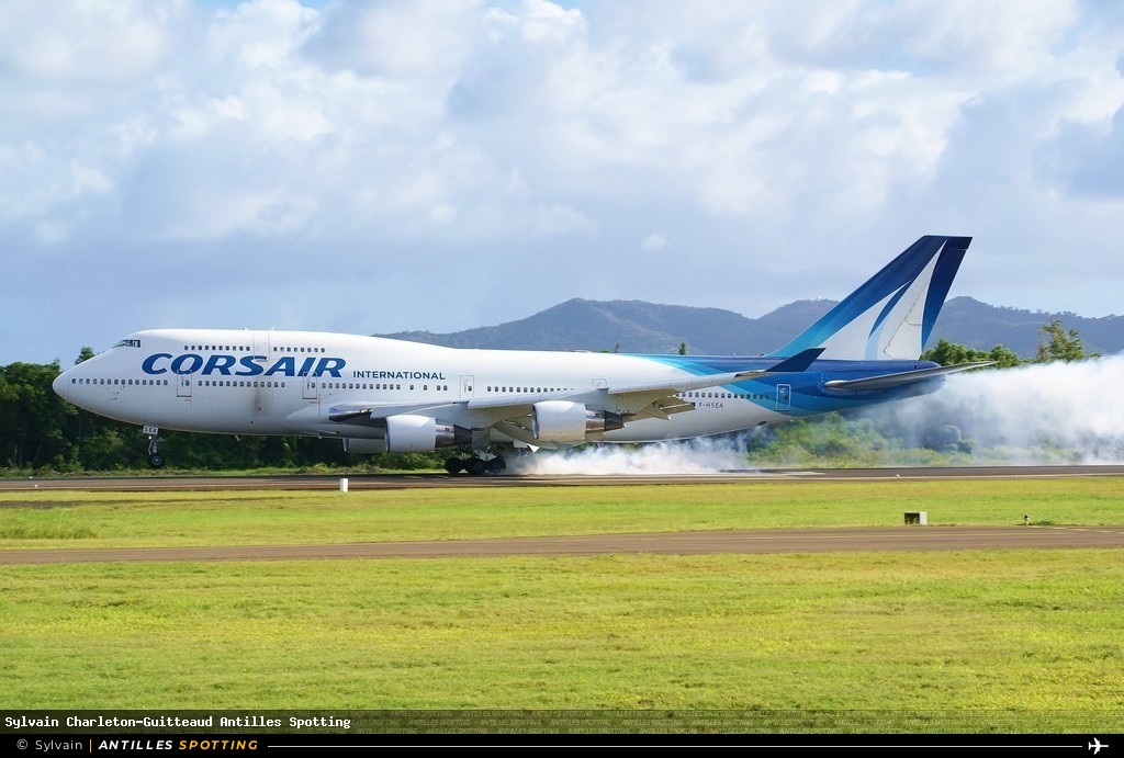 F-HSEA · Boeing 747-400, Corsair International, Martinique – Aimé Césaire