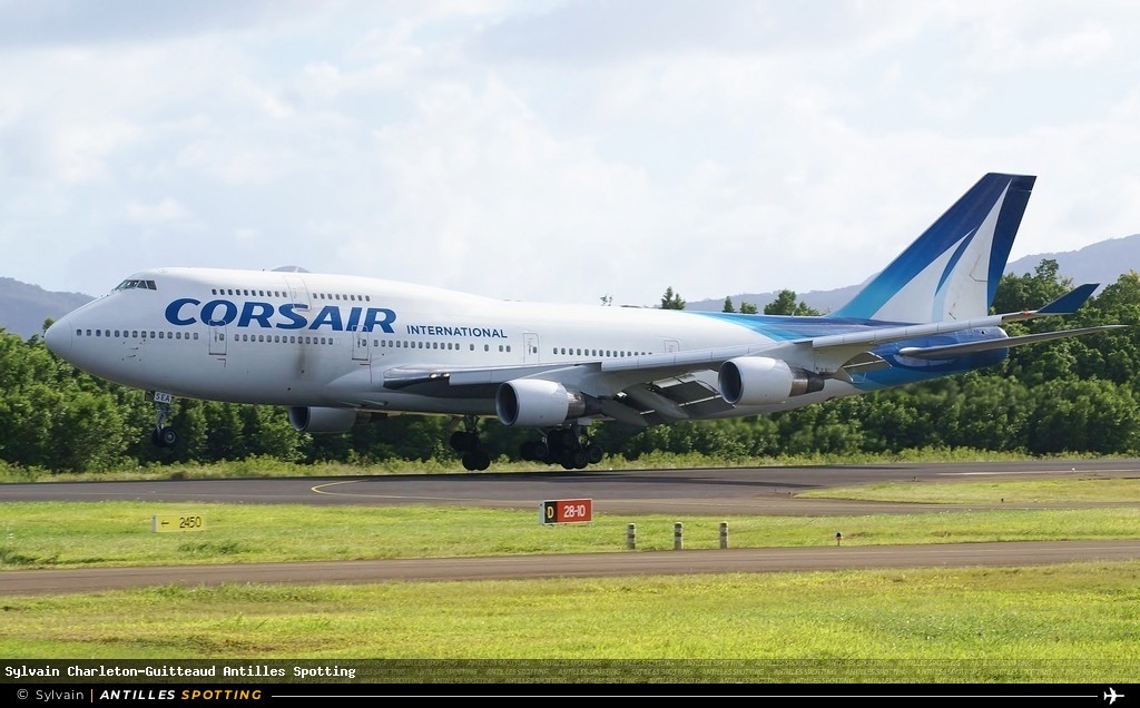 F-HSEA · Boeing 747-400, Corsair International, Martinique – Aimé Césaire