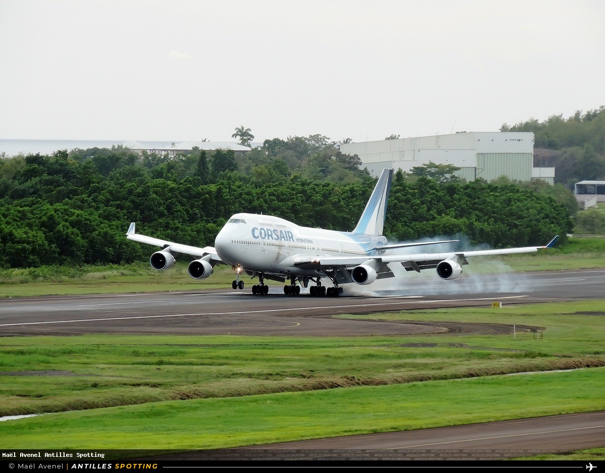 F-HSEA · Boeing 747-400, Corsair International, Martinique – Aimé Césaire