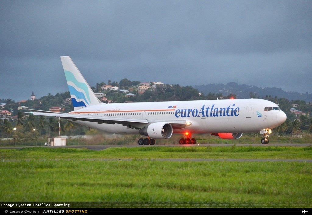 CS-TFS · Boeing 767-300, Euro Atlantic, Martinique – Aimé Césaire