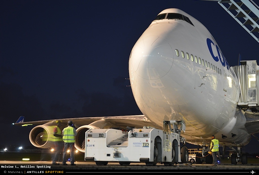 F-GTUI · Boeing 747-400, Corsair International, Pointe-à-Pitre – Maryse Condé