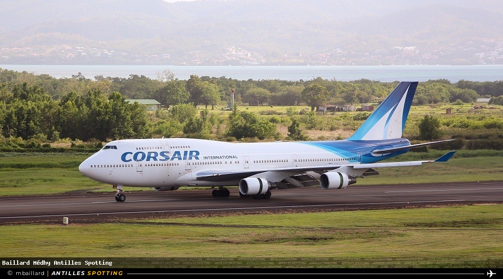 F-GTUI · Boeing 747-400, Corsair International, Martinique – Aimé Césaire