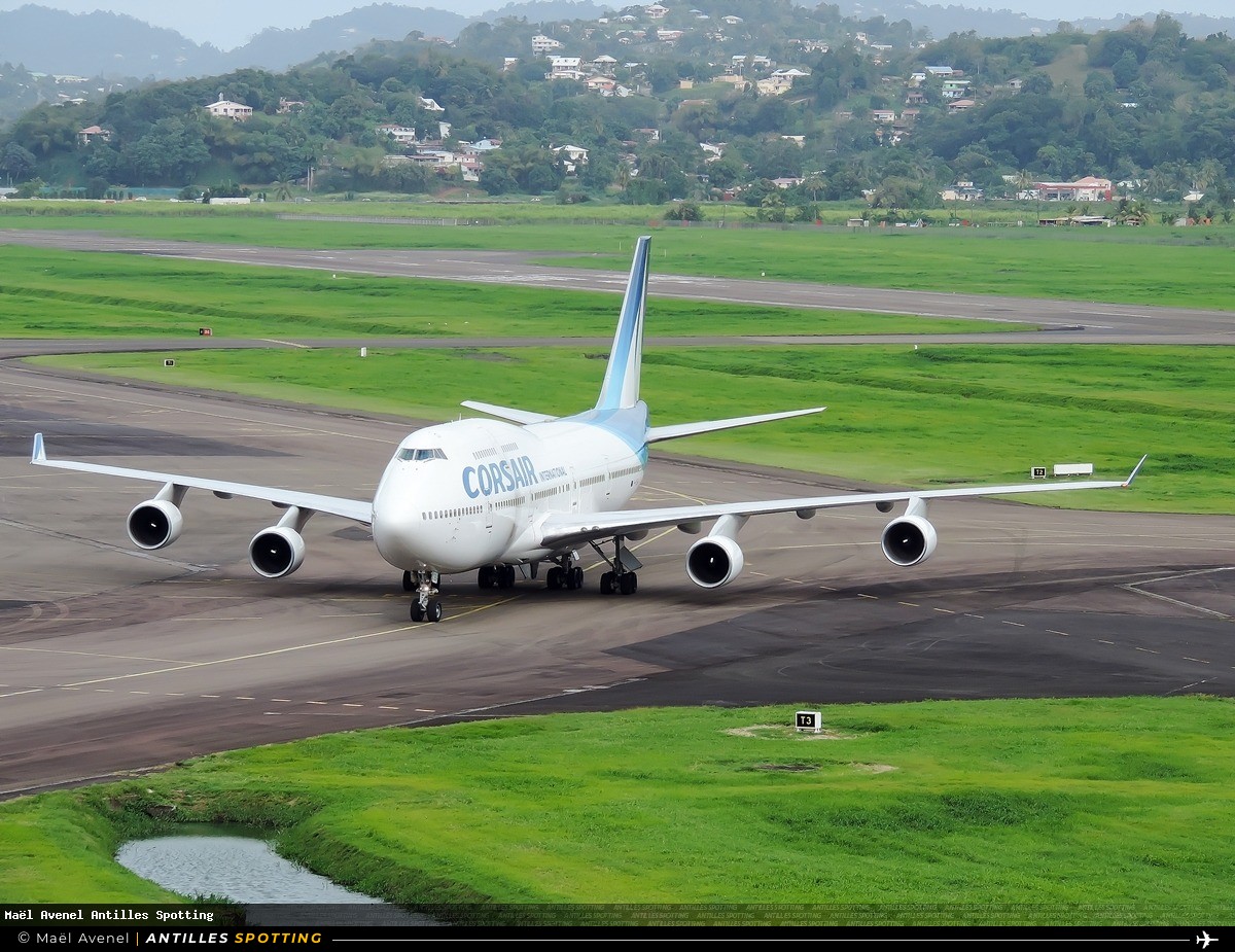 F-HSEA · Boeing 747-400, Corsair International, Martinique – Aimé Césaire