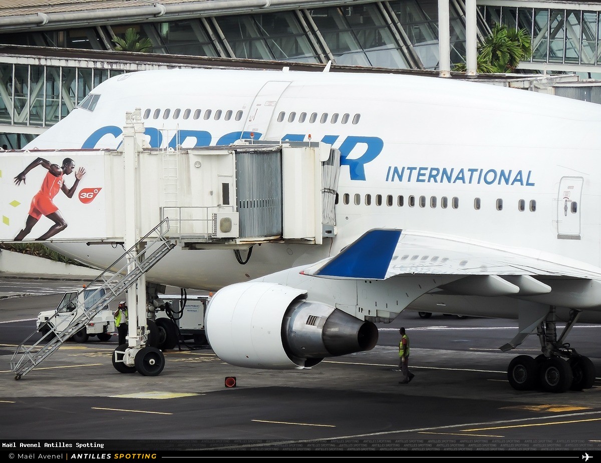 F-HSEA · Boeing 747-400, Corsair International, Martinique – Aimé Césaire