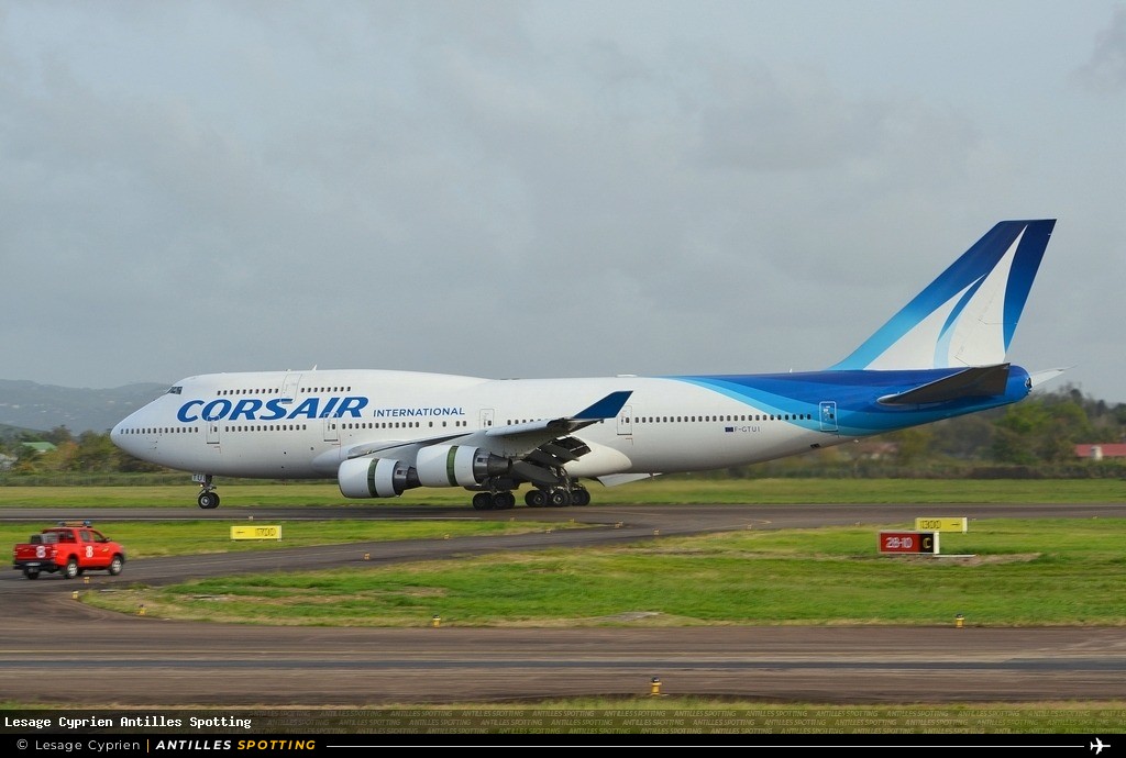 F-GTUI · Boeing 747-400, Corsair International, Martinique – Aimé Césaire