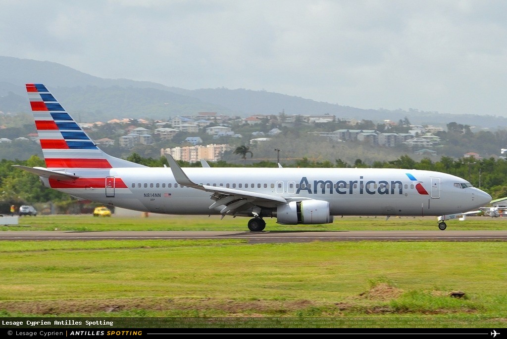 N814NN · Boeing 737-800, American Airlines, Martinique – Aimé Césaire