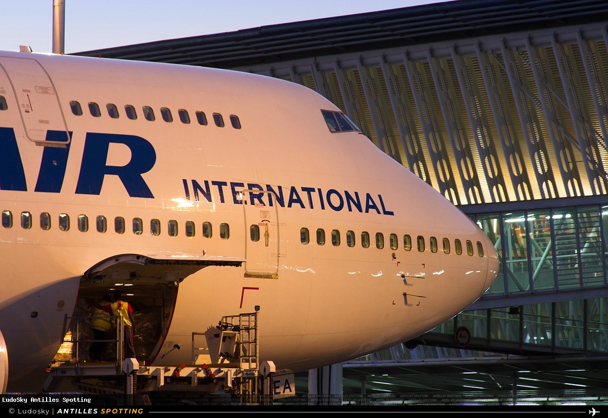 F-HSEA · Boeing 747-400, Corsair International, Pointe-à-Pitre – Maryse Condé