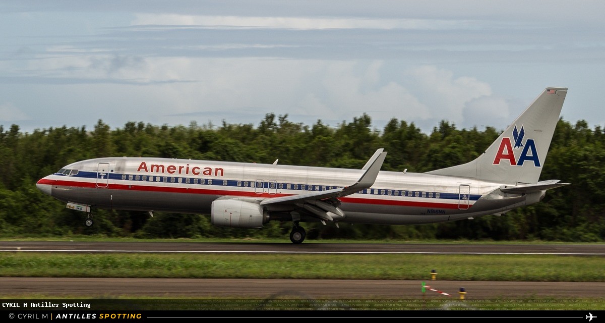 N916NN · Boeing 737-800, American Airlines, Martinique – Aimé Césaire