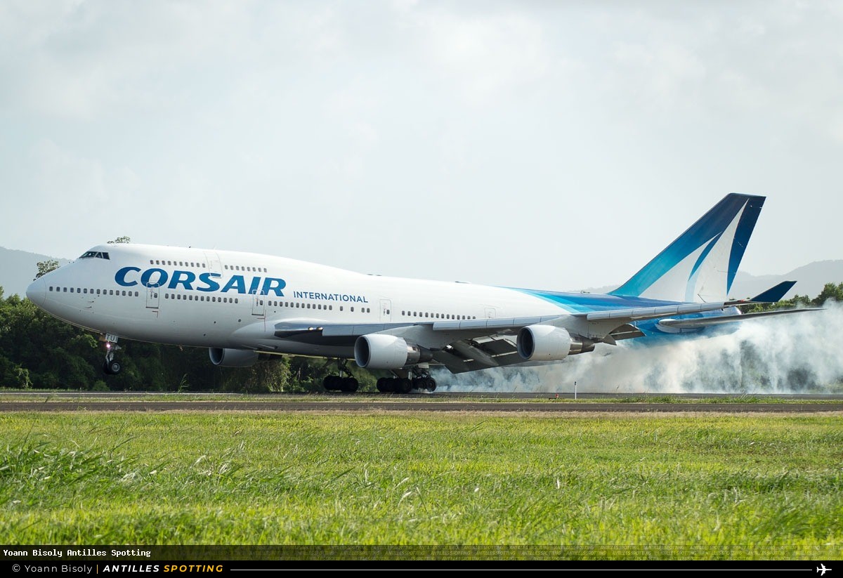 F-GTUI · Boeing 747-400, Corsair International, Martinique – Aimé Césaire