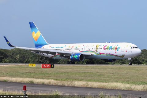 D-ABUE · Boeing 767-300, Pointe-à-Pitre – Maryse Condé