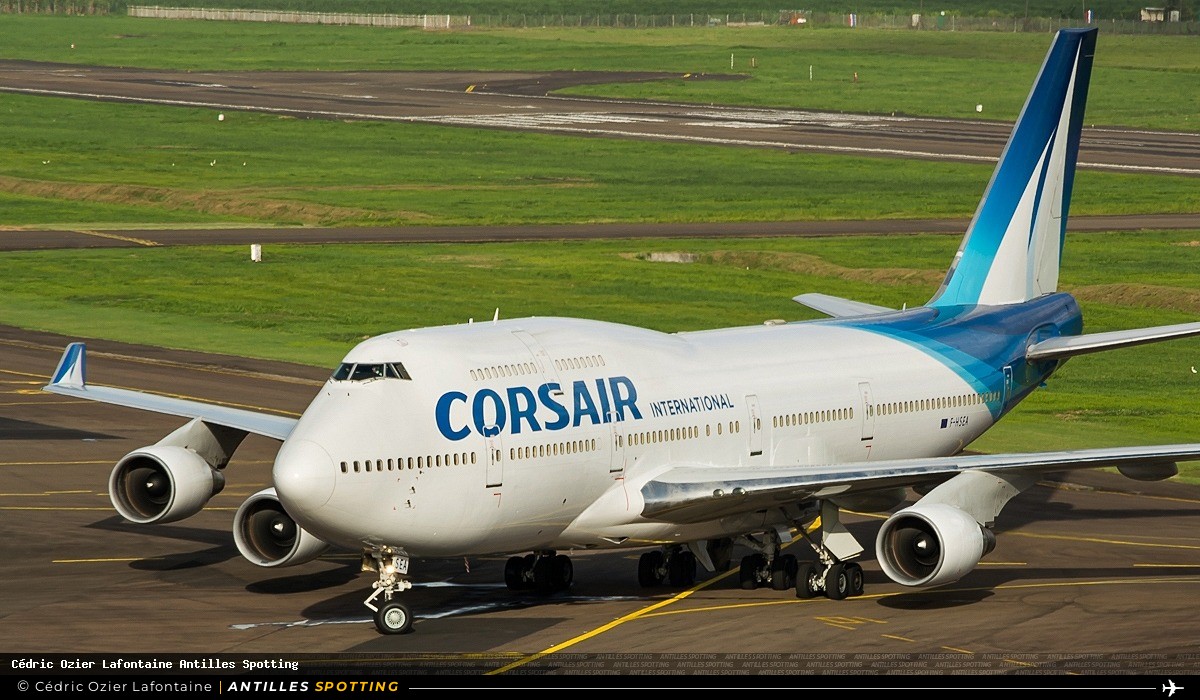 F-HSEA · Boeing 747-400, Corsair International, Martinique – Aimé Césaire