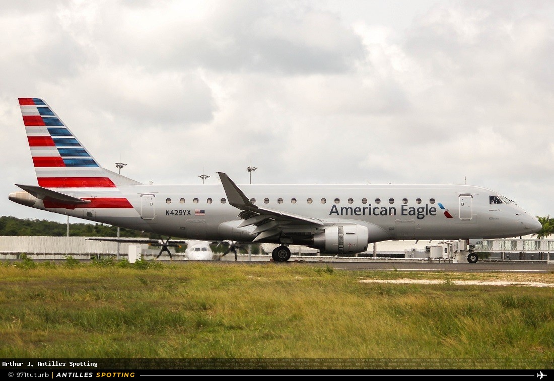 N429YX · Embraer E175, American Eagle (Republic Airlines), Pointe-à-Pitre – Maryse Condé