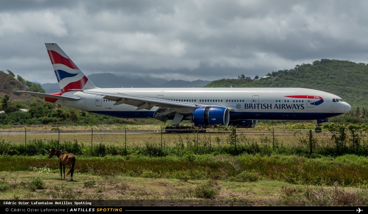G-VIIM · Boeing 777-300ER, British Airways, Vieux Fort – Hewanorra