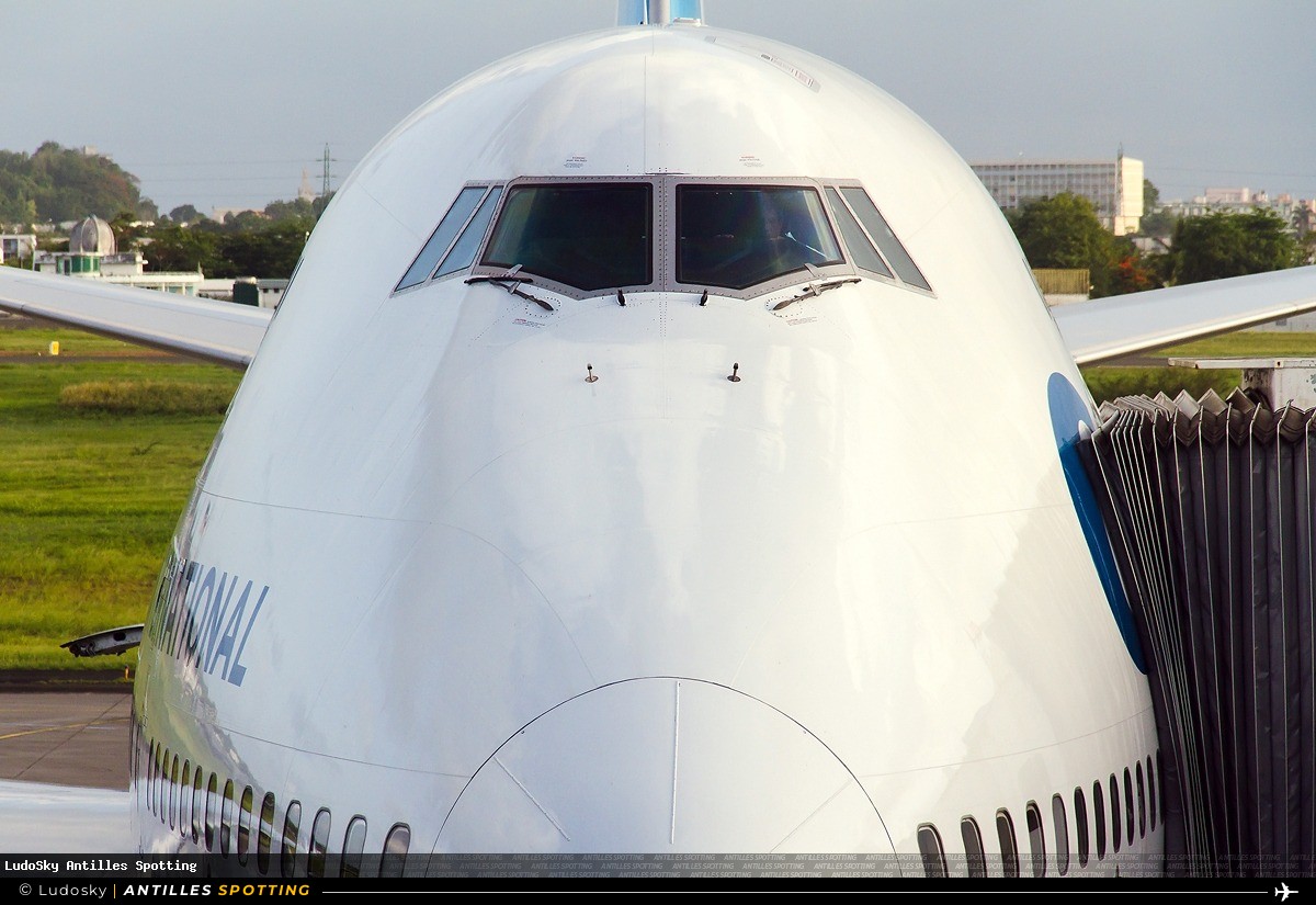 F-HSEA · Boeing 747-400, Corsair International, Pointe-à-Pitre – Maryse Condé