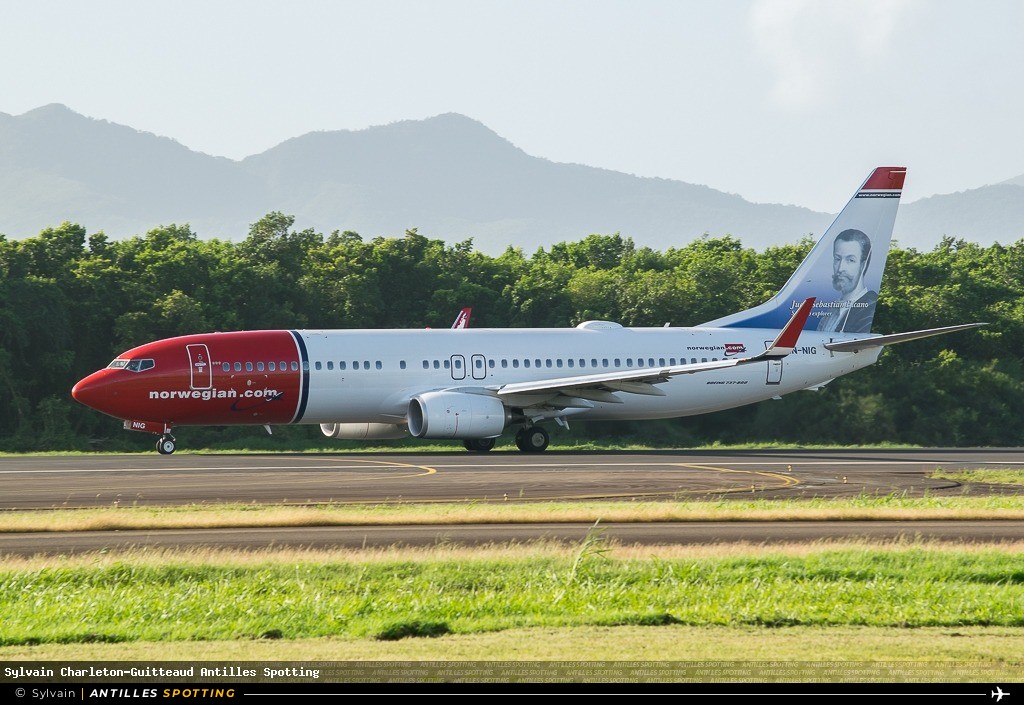 LN-NIG · Boeing 737-800, Norwegian Air Shuttle, Martinique – Aimé Césaire