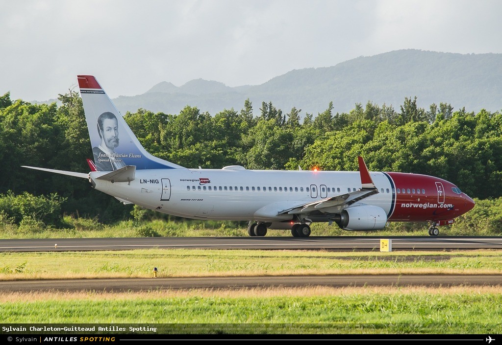 LN-NIG · Boeing 737-800, Norwegian Air Shuttle, Martinique – Aimé Césaire