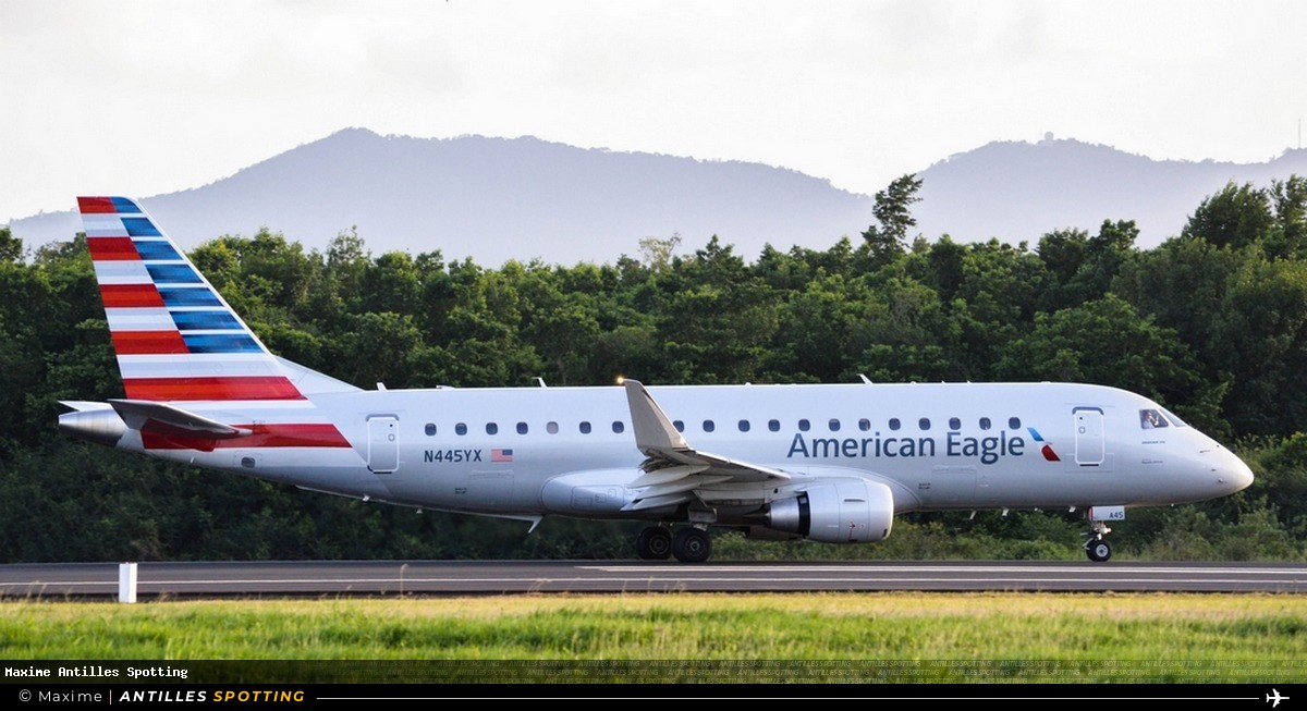 N445YX · Embraer E175, American Eagle (Republic Airlines), Martinique – Aimé Césaire